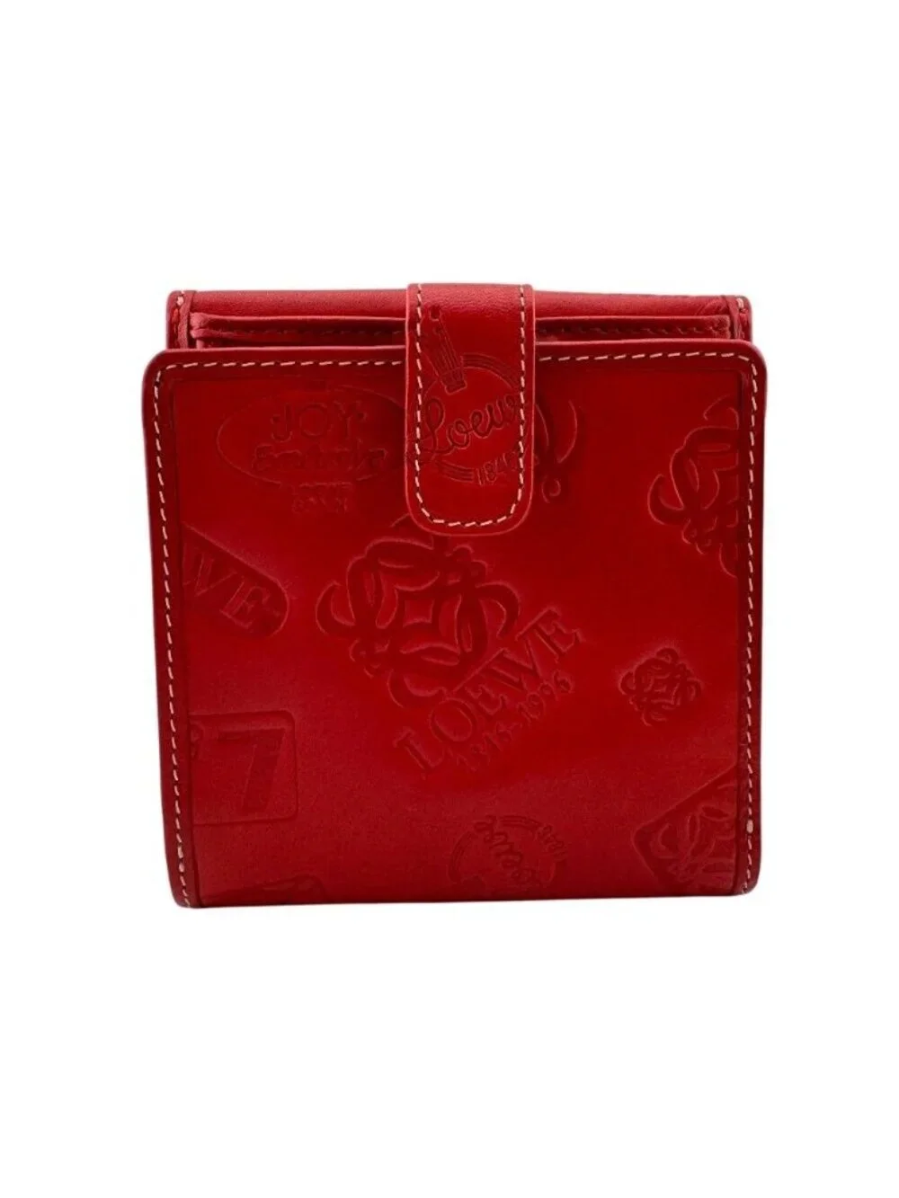 Loewe Logo Icon Anagram Leather Compact Wallet Bifold